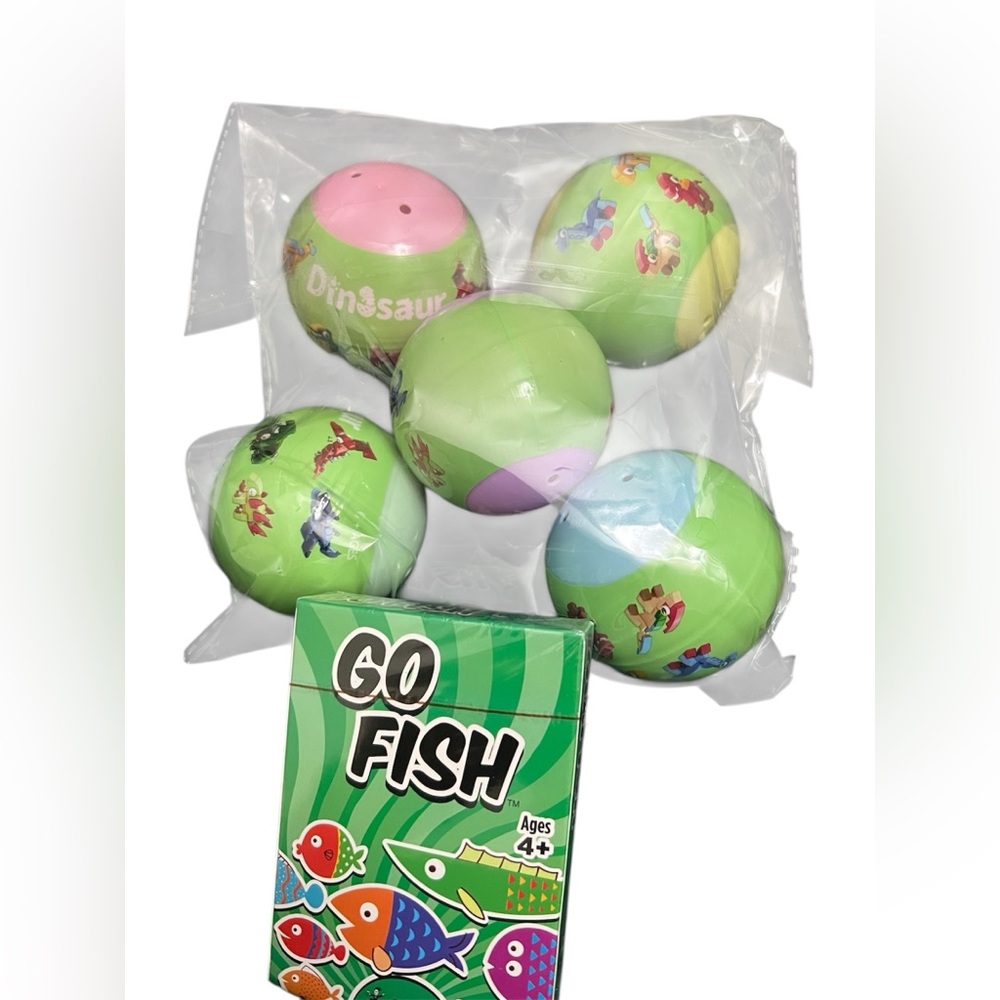NIP 5-Pack Dinosaur Eggs and Go Fish Game